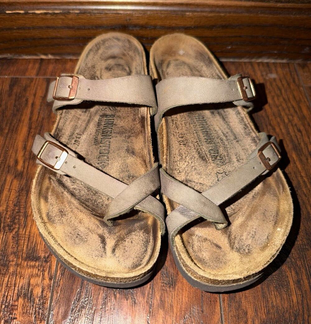 Birkenstock Mayari Birkibuc Stone Taupe Sandals Women’s 39 US 8 8.5 Germany
